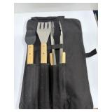 portable stainless steel BBQ grill tool set 3 pcs