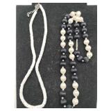 White  shell necklace and black and white beaded