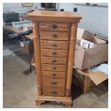 Jewelry box with jewelry 43in tall and 18in wide