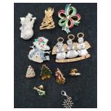 Christmas pins and brooches