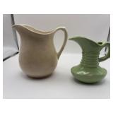 Iron stone, ceramic off-white pitcher 7 inches