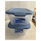 2-2 quart plastic tubs with locking lid