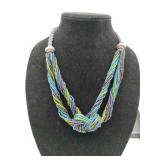 Seed bead knotted  rope necklace