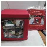 Christmas storage cube with ornaments and empty