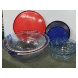 Pyrex glass nesting bowls & food containers with
