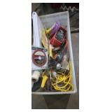 Electric fence box, wire brush bits , rope,