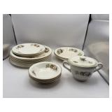 Vintage pansy dishware set 16 pieces