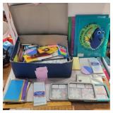 Post it, notepads, folder, binders, rulers, and