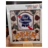 PABST BLUE RIBBON STAIN GLASS STYLE SIGNBRAND
