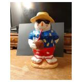 A COLLECTABLE SNOWMAN ON VACATIONCOOKIE JAR