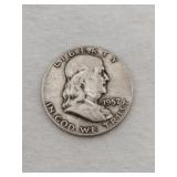 1957 Franklin silver half dollar