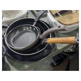Variety of stovetop skillets, largest 14"