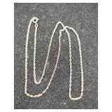 Silver twisted rope chain marked 925 .035oz
