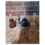 Group of three lead crystal bells.