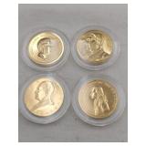 4 gold tone presidential medallions