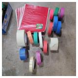 Assorted masking tape and duct tape sheets
