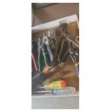 Screwdriver, pliers,  snips vise grips and pther