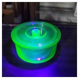 Uv green depression round dish with lid 2.5in