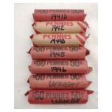 7 Rolls wheat pennies