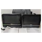 Two RCA mobile DVD players with case