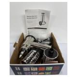 Stainless steel slicer shredder attachment with