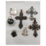 necklace pendant crosses frogs