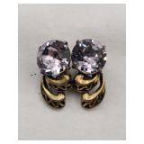 Holly craft 1952 gold tone clip-on earrings