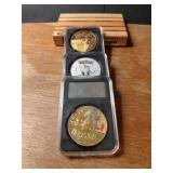 POKEMON 3 COLLECTABLE COINS IN PROTECTIVE CASES