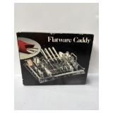 vintage silverplated flatware caddy With original