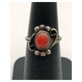 Native American Redstone ring unmarked size 5
