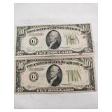 2 1934 $10 bills