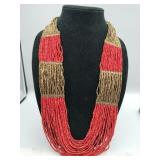 Seed bead multi-strand necklace