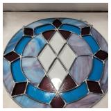 Stained glass round hanging piece 16in diameter