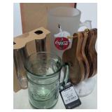 Vtg Coke & Bubble Bar Glasses & New 7pc coaster