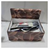 Iron on patches with container with lid