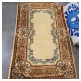 Hand made yellow and brown rug 58 x36