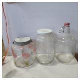 3 large glass jar