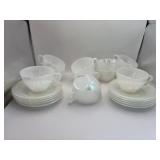 Fire king moon glow 12 tea, cups, and 10 saucers