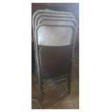 Set of 4 matching metal folding chairs