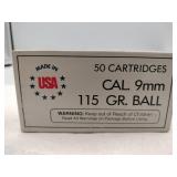 USA  CAL 9 mm 115 gr Ball 50 rounds