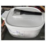vintage CorningWare Shadow Iris covered casserole