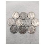 10 1950s mixed dimes