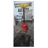 portable 5-gallon waste oil drain tank with an