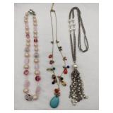 Three beaded necklaces