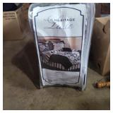 Black and white comforter and bedskirt