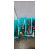 4 matching bins with assorted hand tools