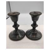 Silver weighted candle holders