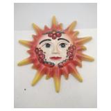 Hand painted Sun face wall hanging folk art