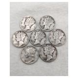 (7) 6 -1941, 1-1943 Mercury dimes