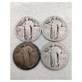 4 standing liberty quarters